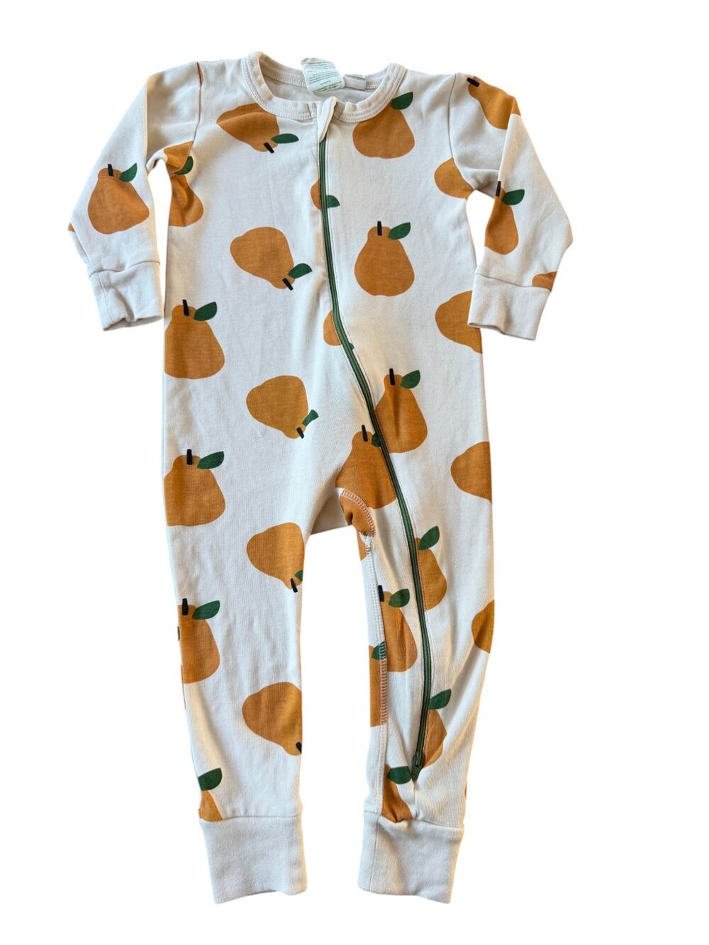 Parade Organics Pear Print Long Sleeve Zip Romper Baby 18-24M